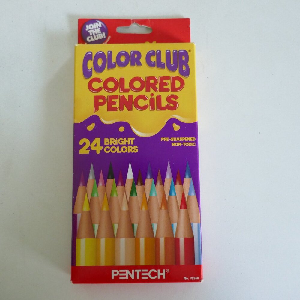 vintage 1997 Pentech Color Club colored pencils set of 24 in box